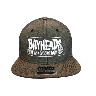 Flat brim hat gray color and white logo